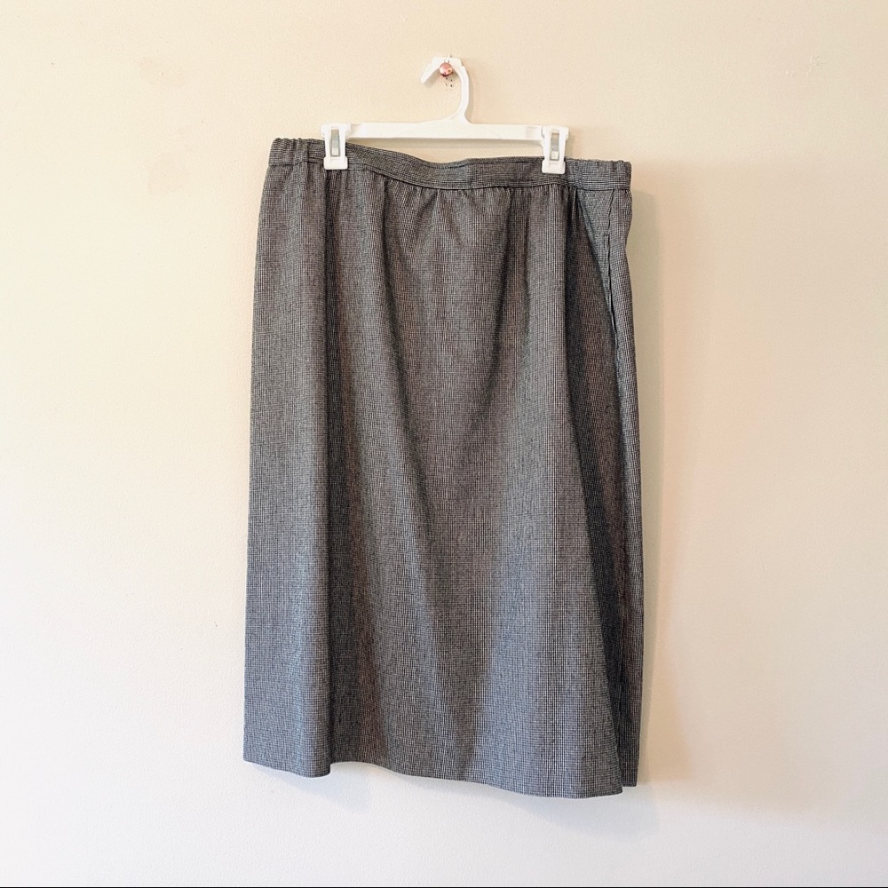 Vintage 80s pencil skirt ILGWU houndstooth print size 36 waist